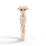 Latoya Cushion Cut Lab Grown Diamond 18Kt Rose Gold Engagement Ring - View 2