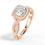 Latoya Cushion Cut Lab Grown Diamond 18Kt Rose Gold Engagement Ring - View 4