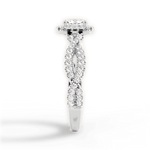 Latoya Cushion Cut Lab Grown Diamond Platinum Engagement Ring - View 2