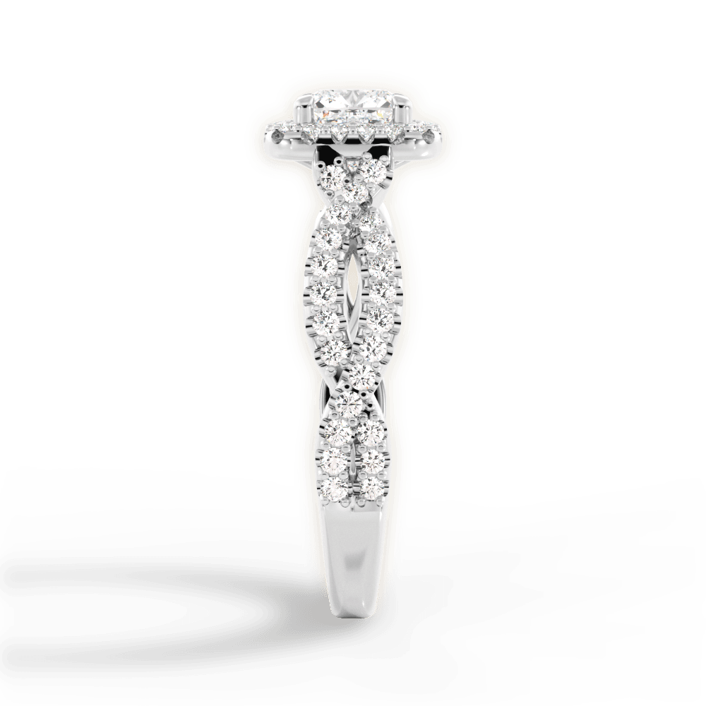 Latoya Cushion Cut Lab Grown Diamond 18Kt White Gold Engagement Ring - View 2