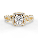 Latoya Cushion Cut Lab Grown Diamond 18Kt Yellow Gold Engagement Ring