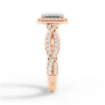 Latoya Emerald Cut Lab Grown Diamond 18Kt Rose Gold Engagement Ring - View 4