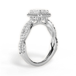 Latoya Emerald Cut Lab Grown Diamond 18Kt White Gold Engagement Ring - View 2