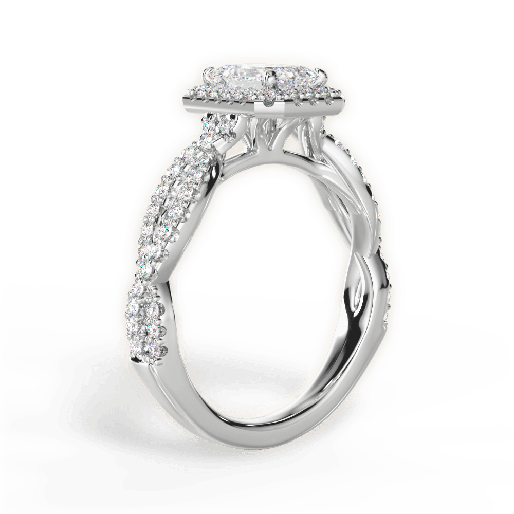 Latoya Emerald Cut Lab Grown Diamond Platinum Engagement Ring - View 2