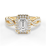 Latoya Emerald Cut Lab Grown Diamond 18Kt Yellow Gold Engagement Ring
