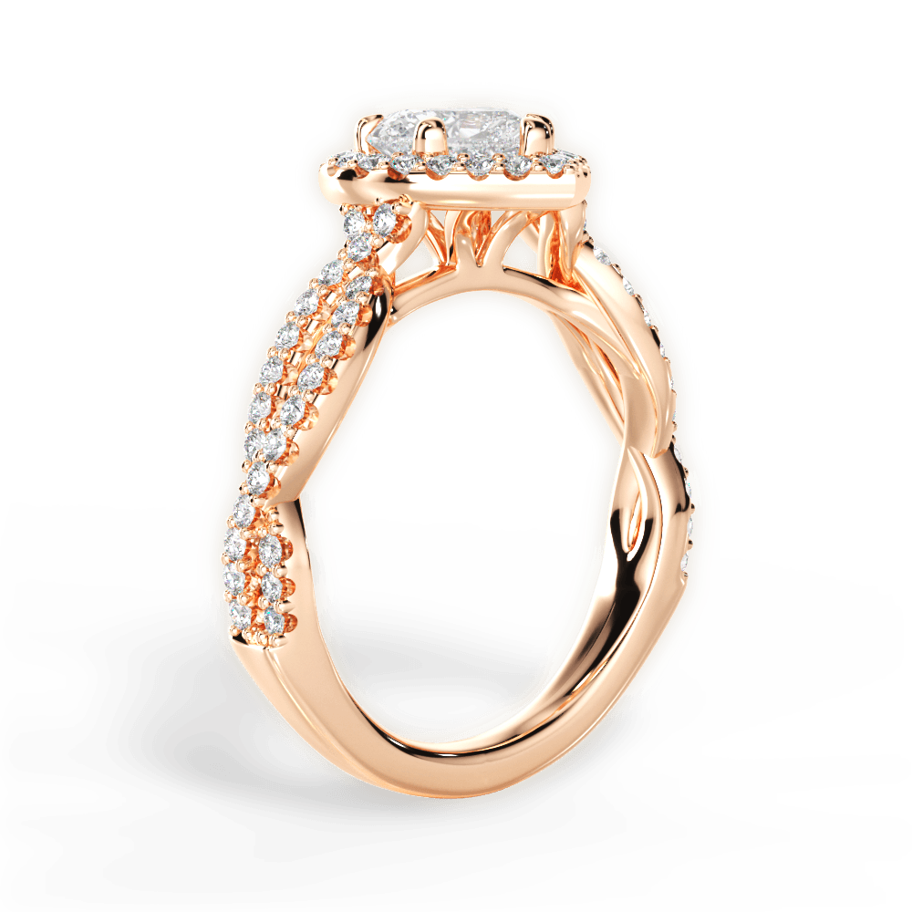 Latoya Heart Cut Lab Grown Diamond 18Kt Rose Gold Engagement Ring - View 3