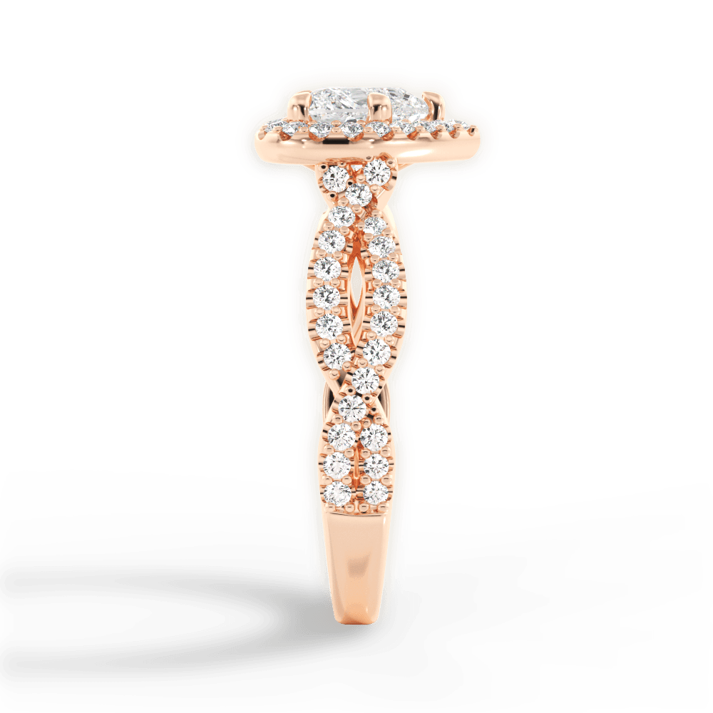 Latoya Heart Cut Lab Grown Diamond 18Kt Rose Gold Engagement Ring - View 4
