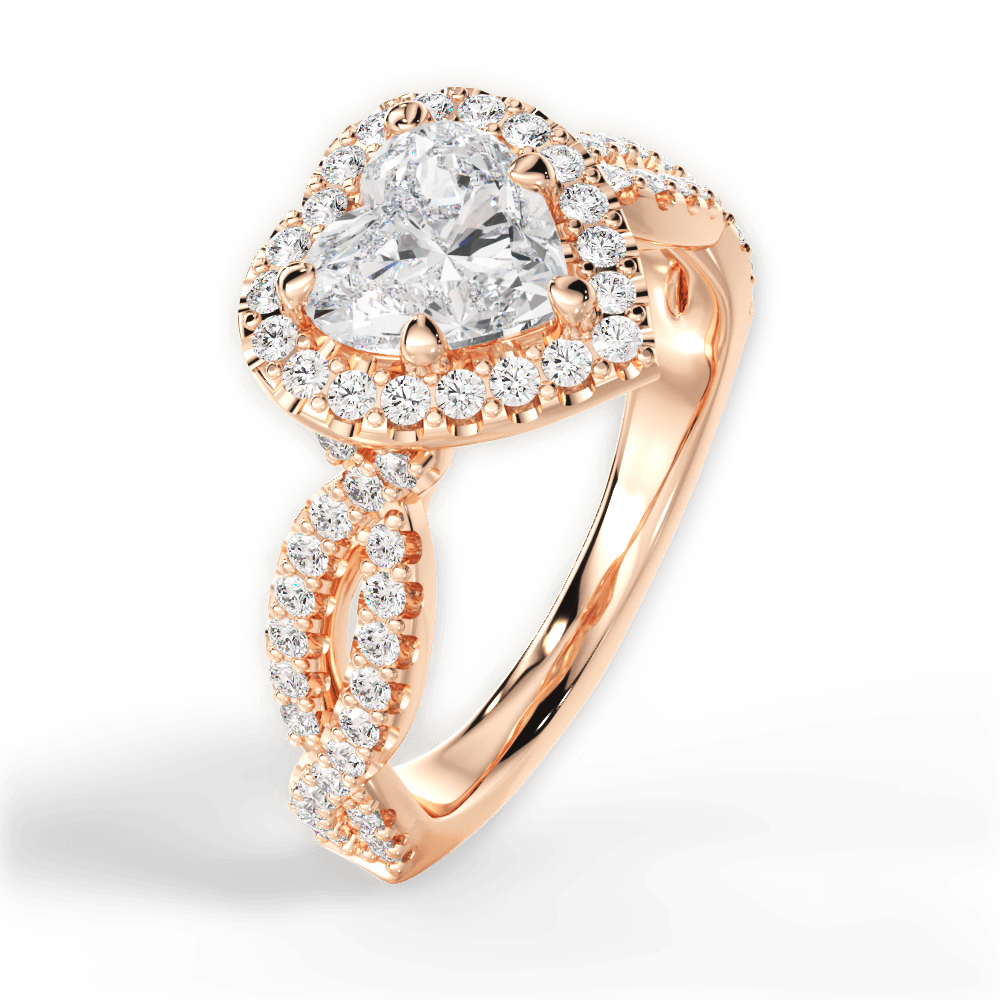 Latoya Heart Cut Lab Grown Diamond 18Kt Rose Gold Engagement Ring - View 2