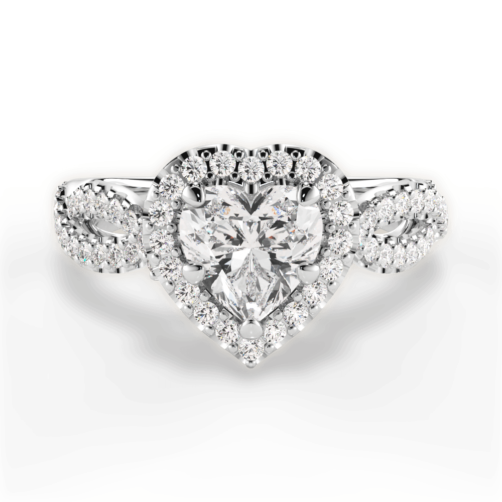 Latoya Heart Cut Lab Grown Diamond Platinum Engagement Ring