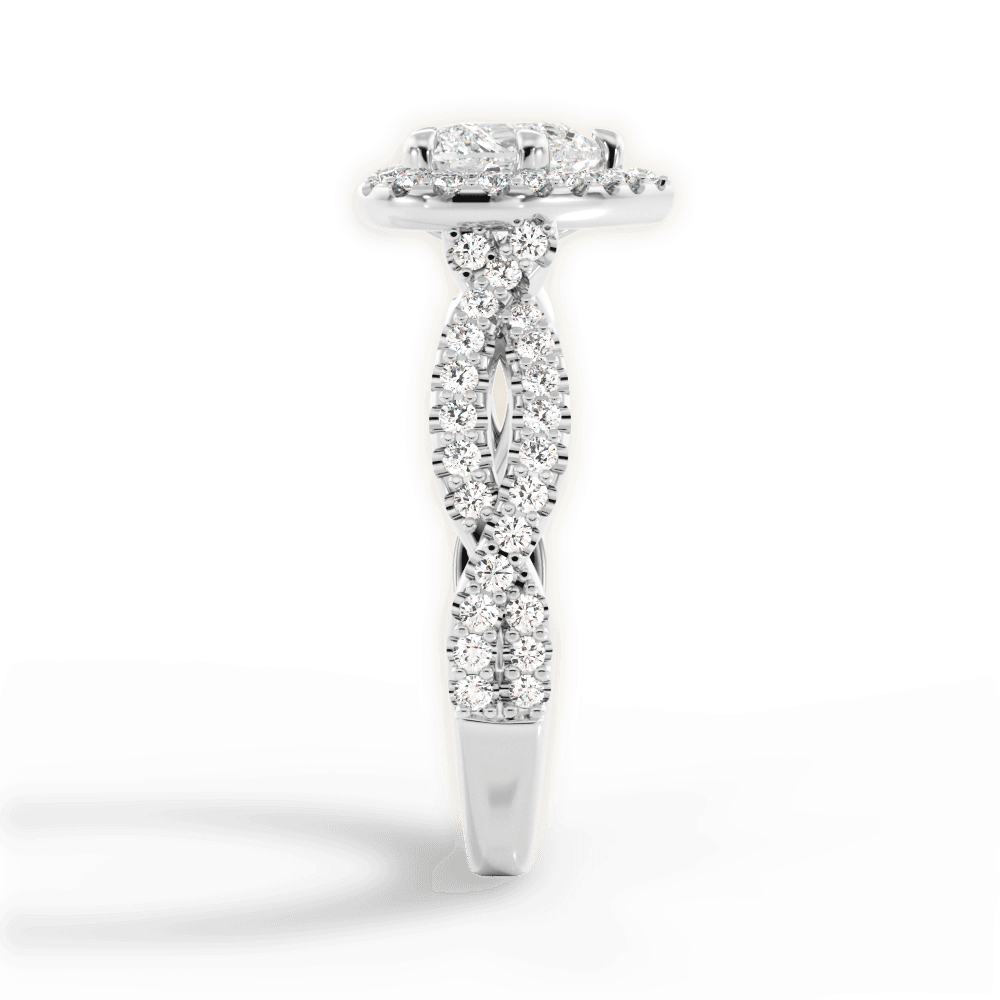 Latoya Heart Cut Lab Grown Diamond 14Kt White Gold Engagement Ring - View 4