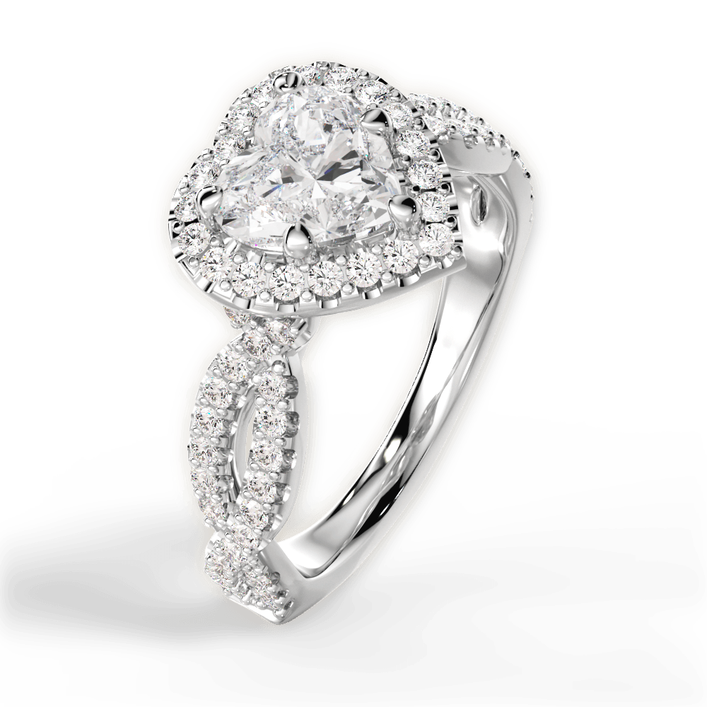 Latoya Heart Cut Lab Grown Diamond 18Kt White Gold Engagement Ring - View 3