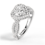 Latoya Heart Cut Lab Grown Diamond 18Kt White Gold Engagement Ring - View 3
