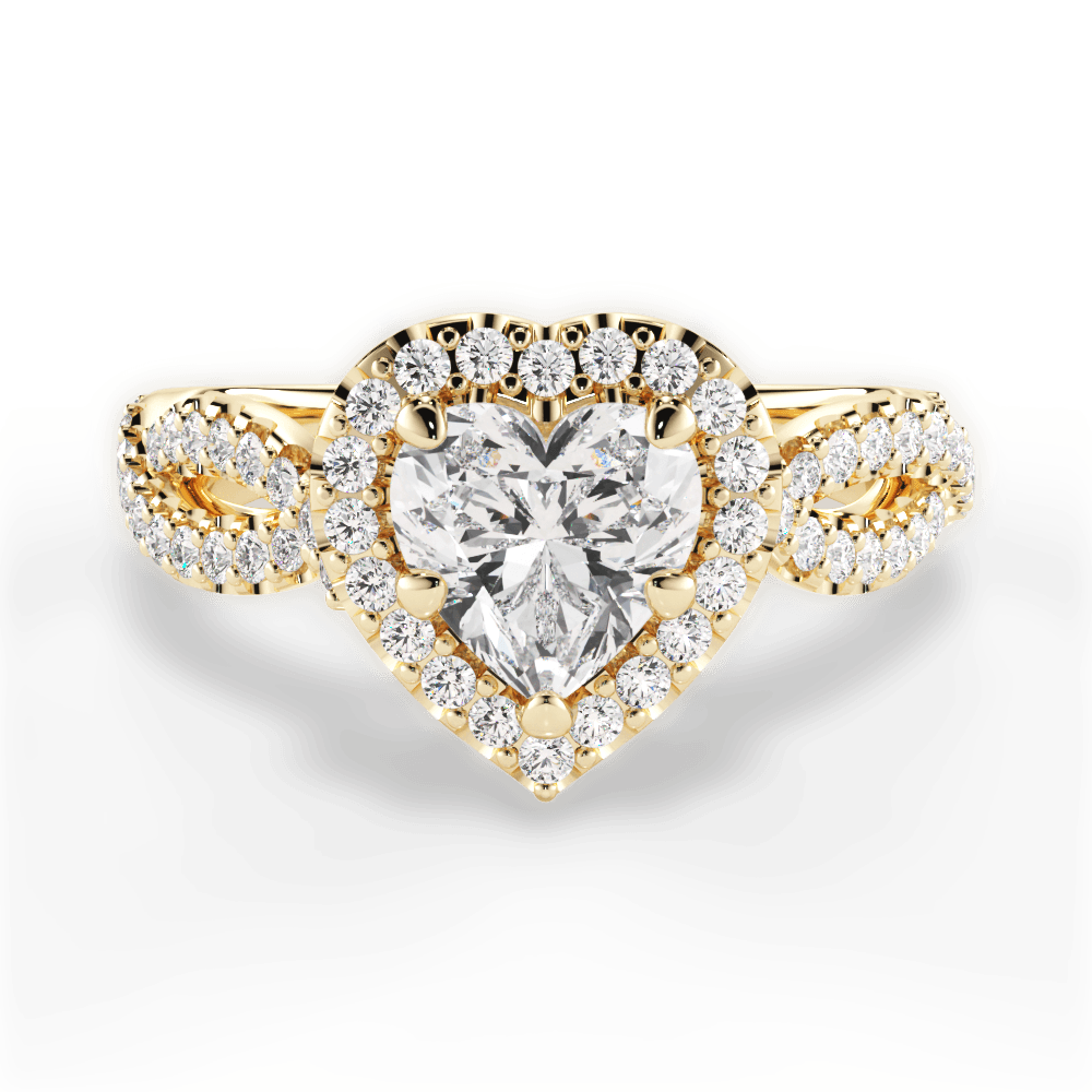 Latoya Heart Cut Lab Grown Diamond 18Kt Yellow Gold Engagement Ring