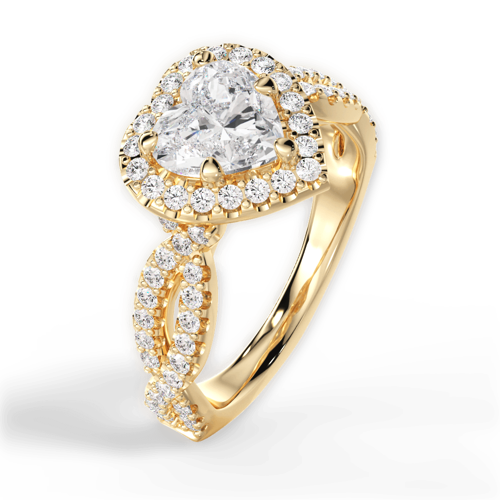 Latoya Heart Cut Lab Grown Diamond 18Kt Yellow Gold Engagement Ring - View 3