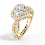Latoya Heart Cut Lab Grown Diamond 18Kt Yellow Gold Engagement Ring - View 3