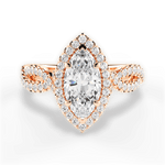Latoya Marquise Cut Lab Grown Diamond 18Kt Rose Gold Engagement Ring