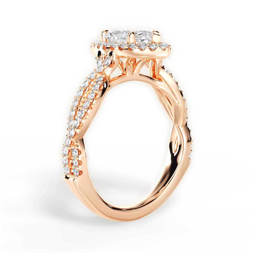 Latoya Marquise Cut Lab Grown Diamond 18Kt Rose Gold Engagement Ring - View 2