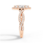 Latoya Marquise Cut Lab Grown Diamond 18Kt Rose Gold Engagement Ring - View 3