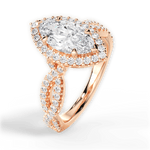 Latoya Marquise Cut Lab Grown Diamond 18Kt Rose Gold Engagement Ring - View 4