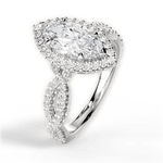 Latoya Marquise Cut Lab Grown Diamond 18Kt White Gold Engagement Ring - View 3