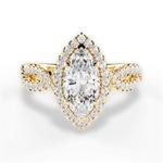 Latoya Marquise Cut Lab Grown Diamond 18Kt Yellow Gold Engagement Ring