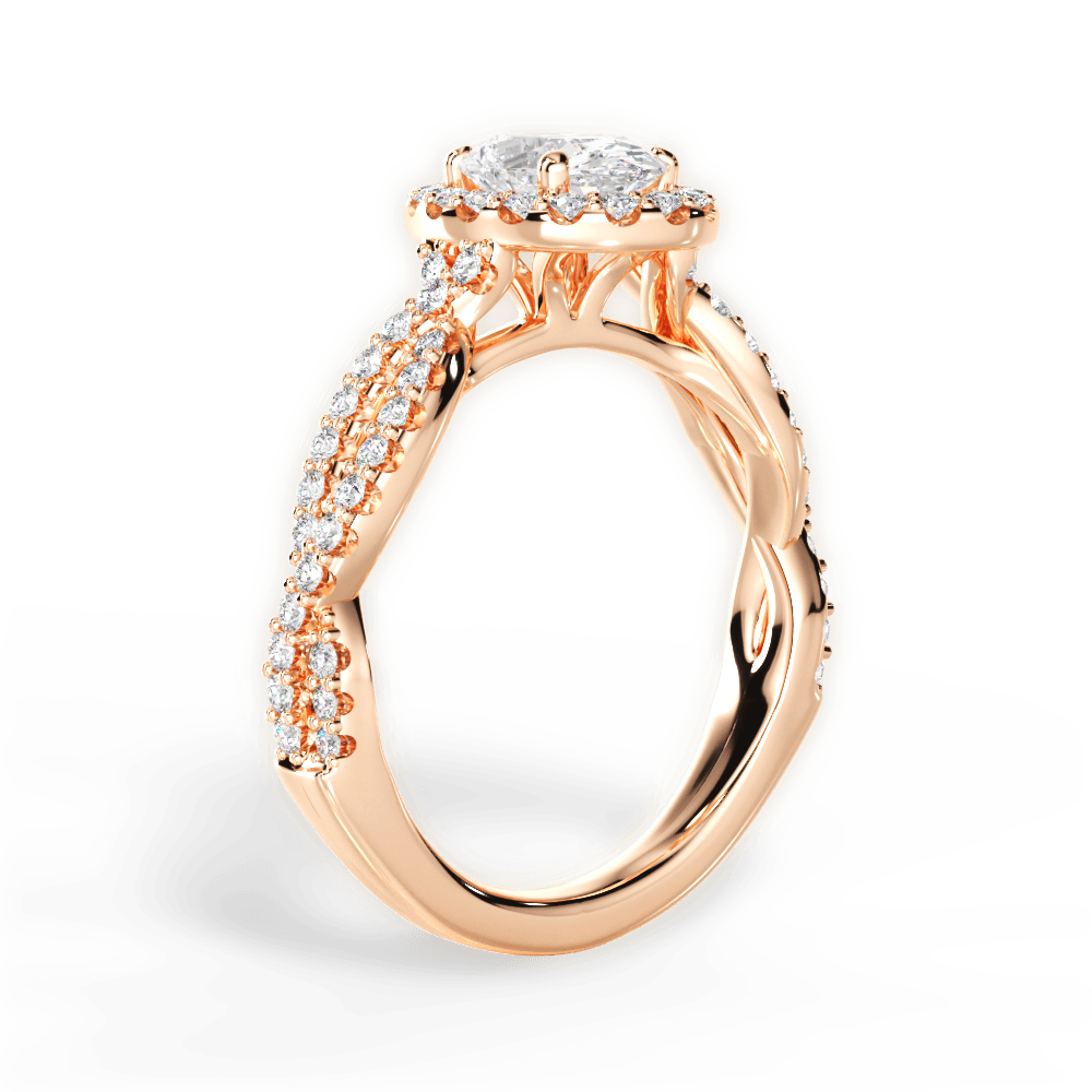 Latoya Oval Cut Lab Grown Diamond 18Kt Rose Gold Engagement Ring - View 2
