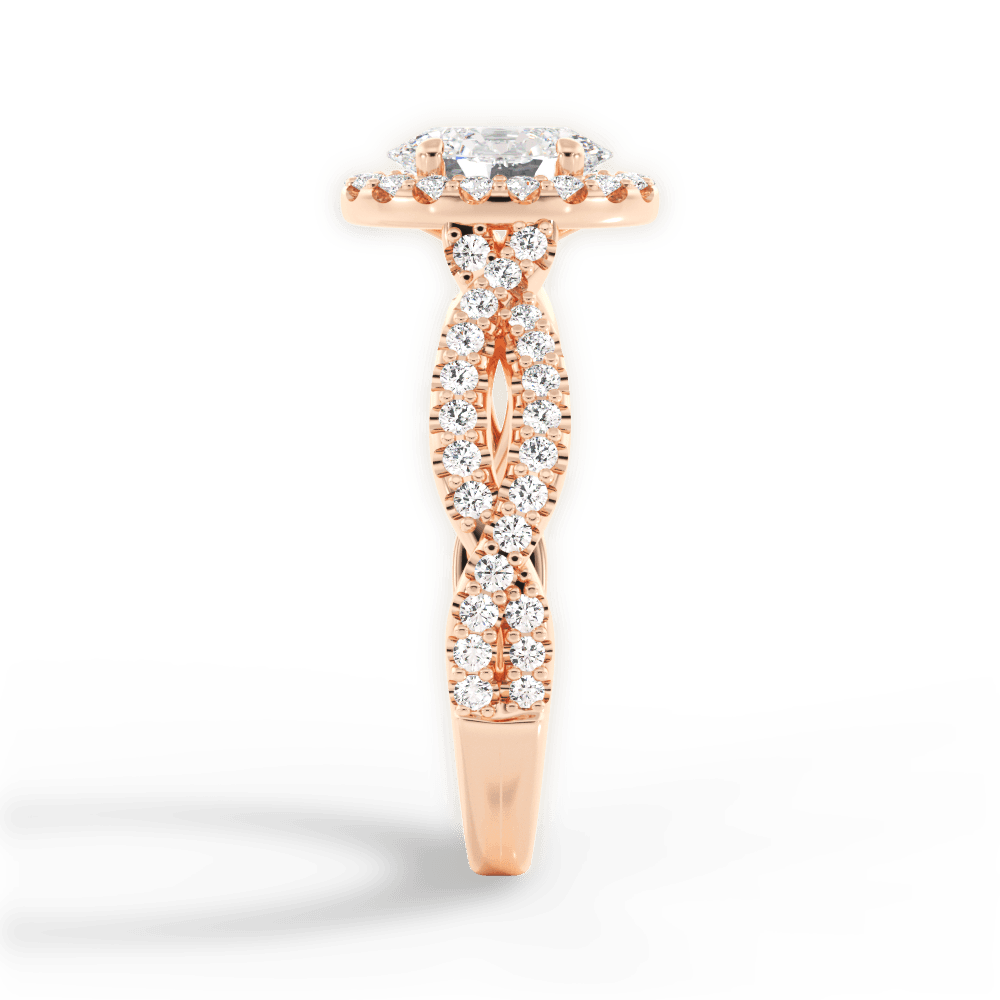 Latoya Oval Cut Lab Grown Diamond 18Kt Rose Gold Engagement Ring - View 3