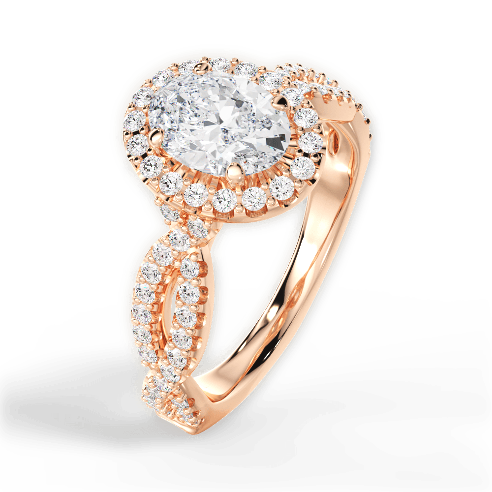 Latoya Oval Cut Lab Grown Diamond 18Kt Rose Gold Engagement Ring - View 4