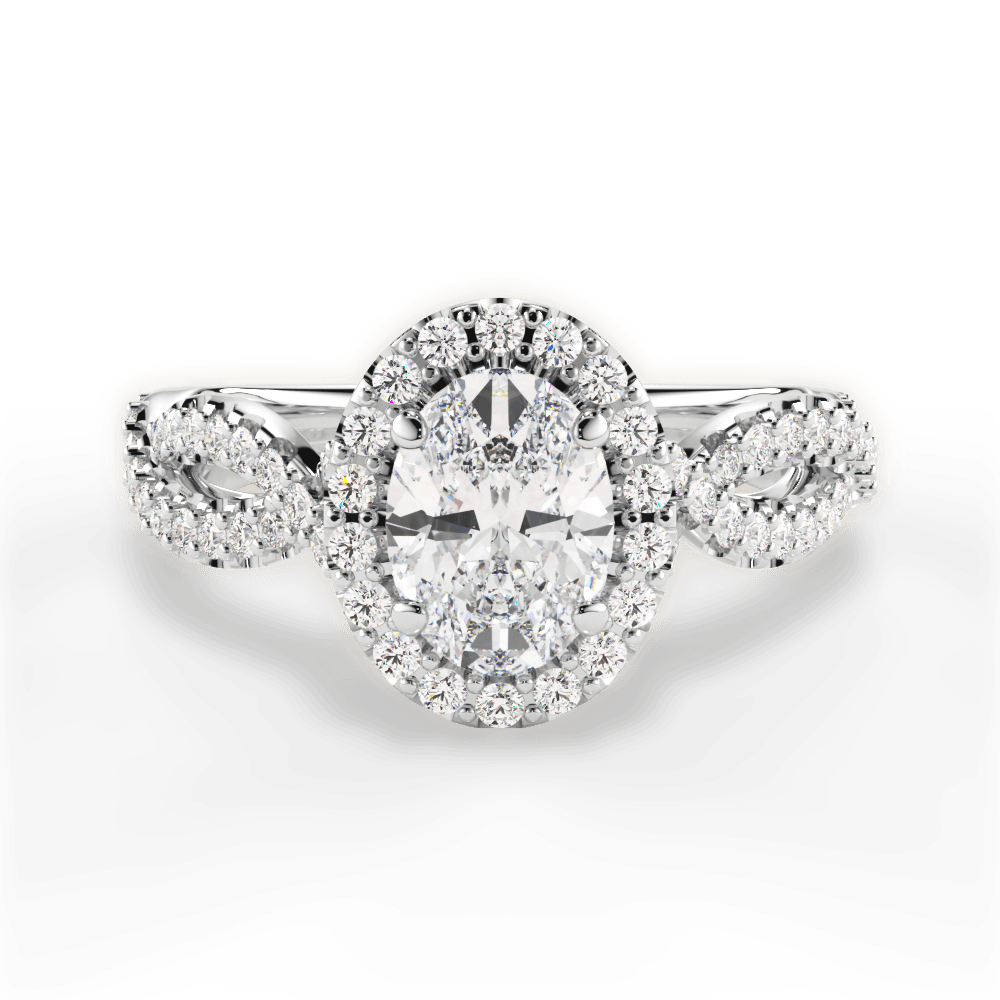 Latoya Oval Cut Lab Grown Diamond Platinum Engagement Ring