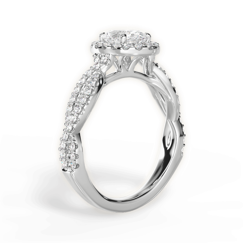 Latoya Oval Cut Lab Grown Diamond Platinum Engagement Ring - View 2