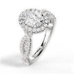 Latoya Oval Cut Lab Grown Diamond Platinum Engagement Ring - View 3