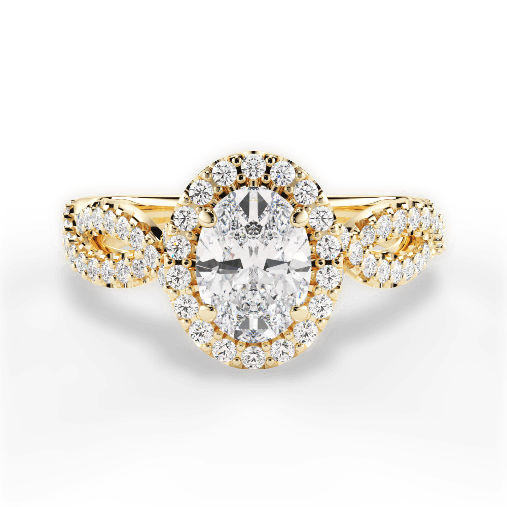 Latoya Oval Cut Lab Grown Diamond 18Kt Yellow Gold Engagement Ring