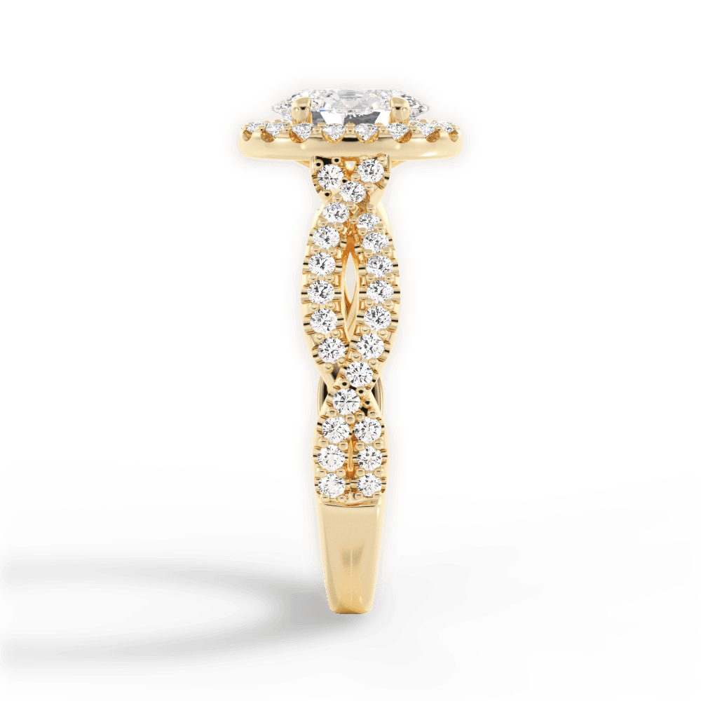 Latoya Oval Cut Lab Grown Diamond 18Kt Yellow Gold Engagement Ring - View 2