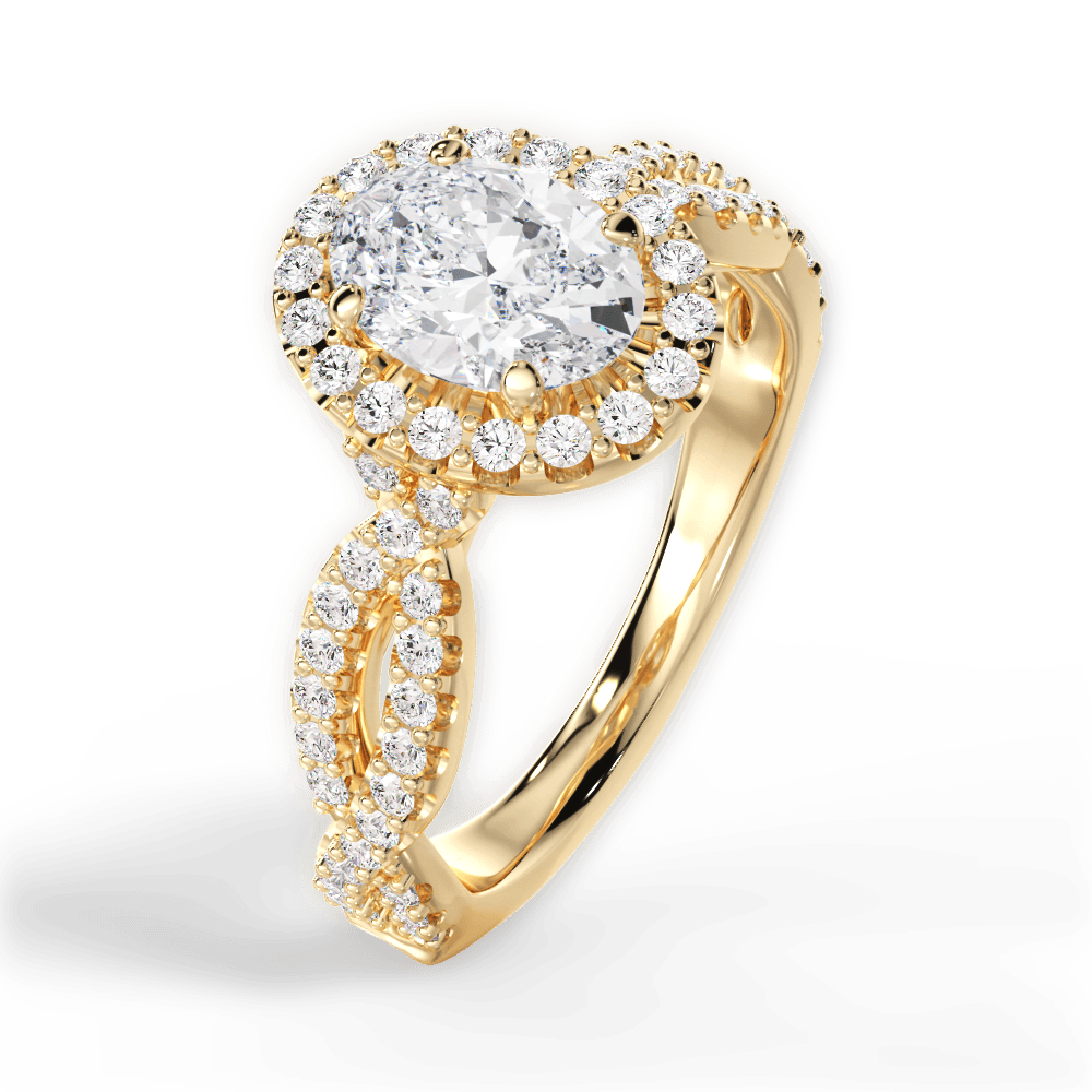 Latoya Oval Cut Lab Grown Diamond 18Kt Yellow Gold Engagement Ring - View 3