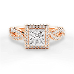 Latoya Princess Cut Lab Grown Diamond 18Kt Rose Gold Engagement Ring