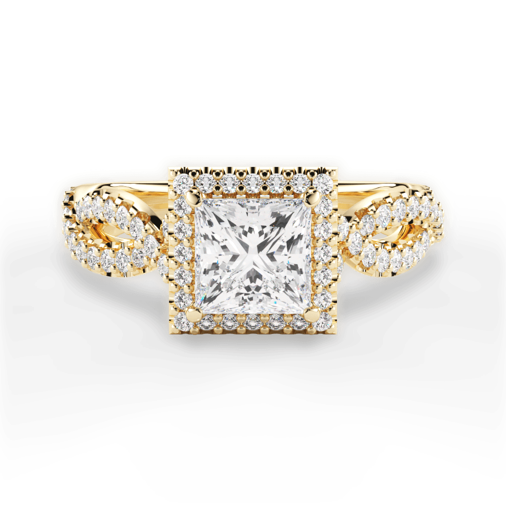 Latoya Princess Cut Lab Grown Diamond 18Kt Yellow Gold Engagement Ring