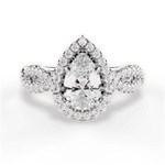 Latoya Pear Cut Lab Grown Diamond 18Kt White Gold Engagement Ring