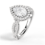 Latoya Pear Cut Lab Grown Diamond 18Kt White Gold Engagement Ring - View 3