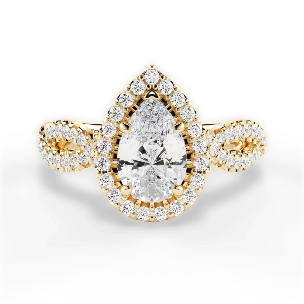 Latoya Pear Cut Lab Grown Diamond 18Kt Yellow Gold Engagement Ring