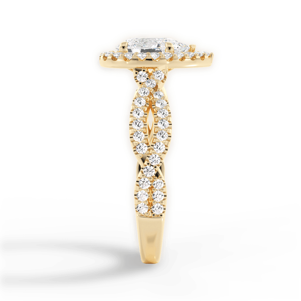 Latoya Pear Cut Lab Grown Diamond 18Kt Yellow Gold Engagement Ring - View 2