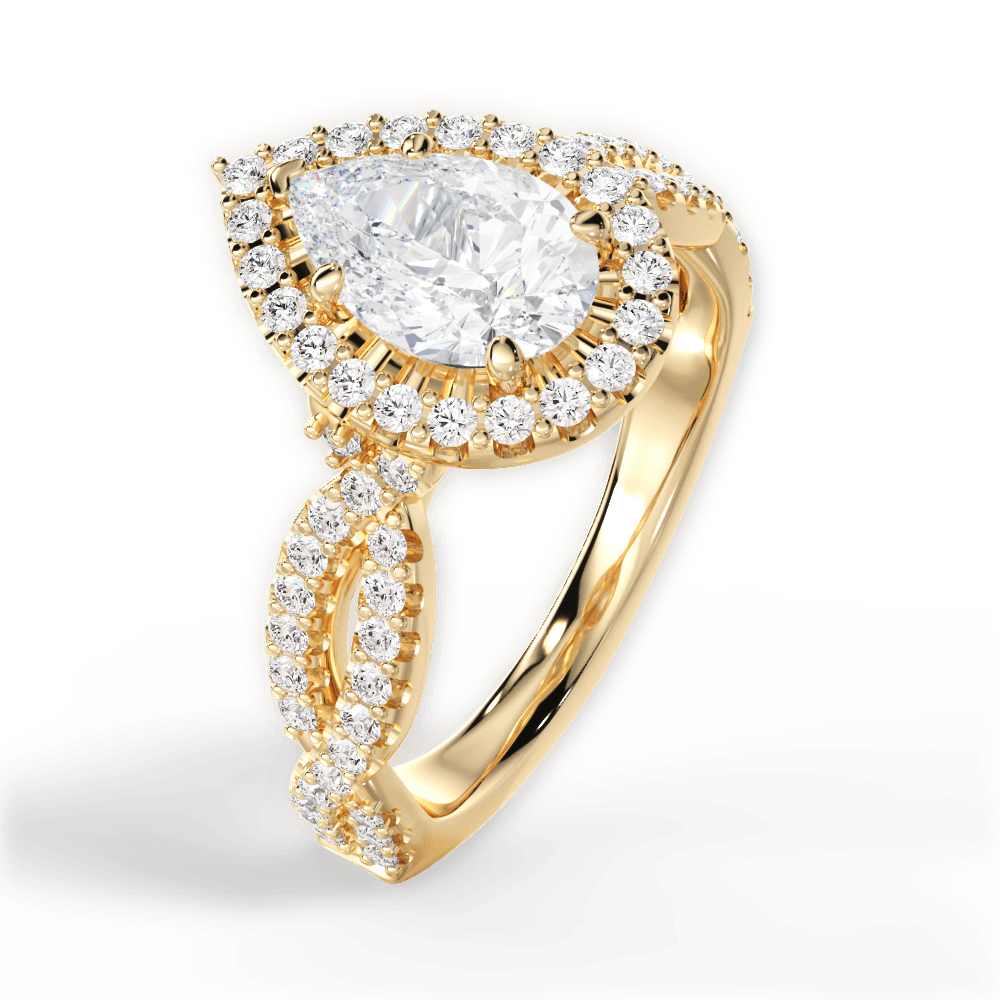 Latoya Pear Cut Lab Grown Diamond 18Kt Yellow Gold Engagement Ring - View 3