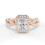 Latoya Radiant Cut Lab Grown Diamond 18Kt Rose Gold Engagement Ring
