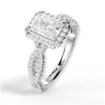 Latoya Radiant Cut Lab Grown Diamond 14Kt White Gold Engagement Ring - View 3