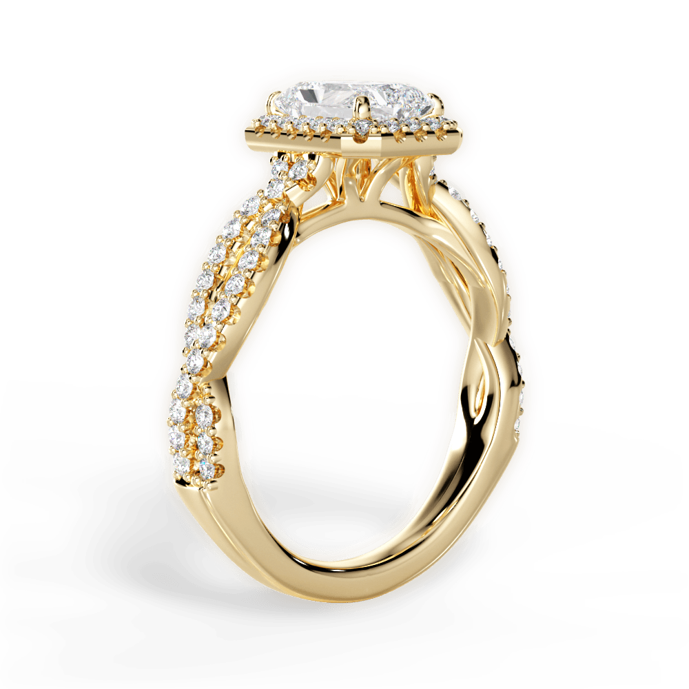 Latoya Radiant Cut Lab Grown Diamond 18Kt Yellow Gold Engagement Ring - View 4