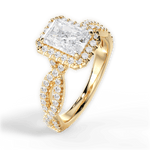 Latoya Radiant Cut Lab Grown Diamond 18Kt Yellow Gold Engagement Ring - View 2