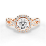 Latoya Round Cut Lab Grown Diamond 18Kt Rose Gold Engagement Ring