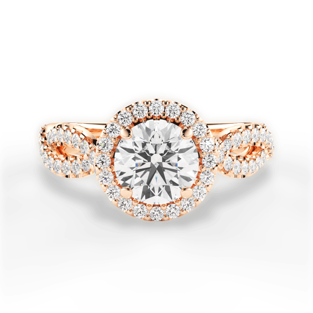 Latoya Round Cut Lab Grown Diamond 18Kt Rose Gold Engagement Ring