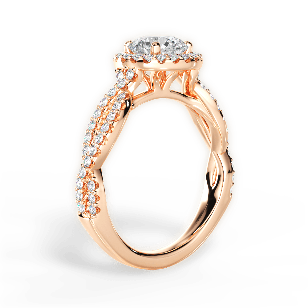Latoya Round Cut Lab Grown Diamond 18Kt Rose Gold Engagement Ring - View 4