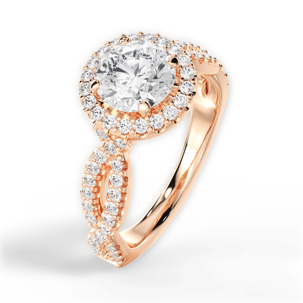 Latoya Round Cut Lab Grown Diamond 18Kt Rose Gold Engagement Ring - View 2