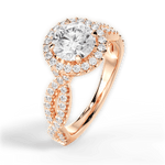 Latoya Round Cut Lab Grown Diamond 18Kt Rose Gold Engagement Ring - View 2